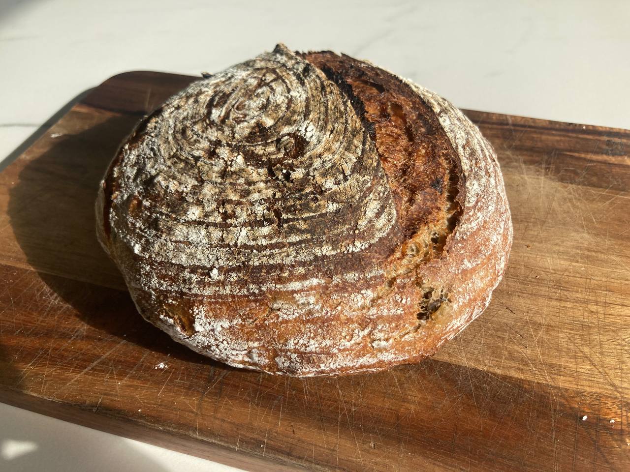 Sourdough buckwheat bread with mushrooms